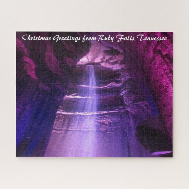 Puzzle Ruby Falls Tennessee. Felicitaciones de Navidad (Horizontal)
