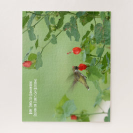 Puzzle Ruby Throated Hummingbird, bird lover's  Jigsaw Pu