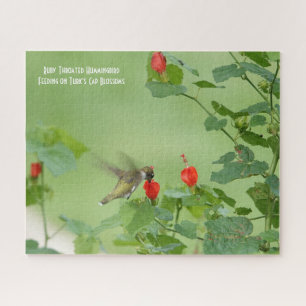 Puzzle Ruby Throated Hummingbird, bird lover's  Jigsaw Pu