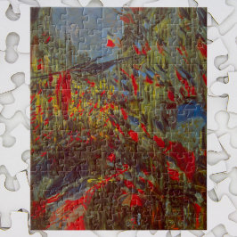 Puzzle Rue Montorgueil con banderas de Claude Monet