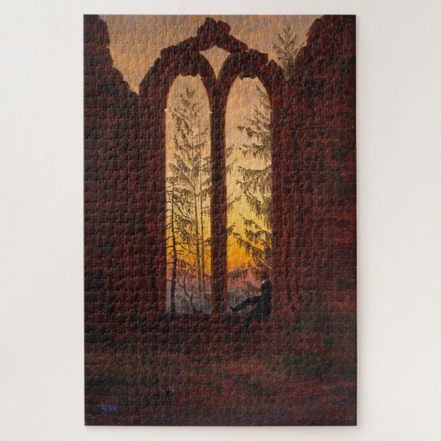 Puzzle Ruinas del Oybin: Obra maestra de Friedrich (Vertical)