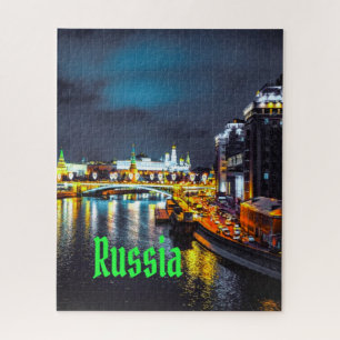 Puzzle Rusia o la Federación Rusa Moscú de noche