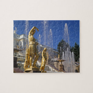 Puzzle Rusia, San Petersburgo, Estatuas doradas en el