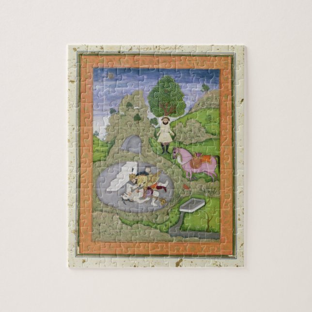 Puzzle Rustam que mata al demonio blanco, ilustracion de (Vertical)