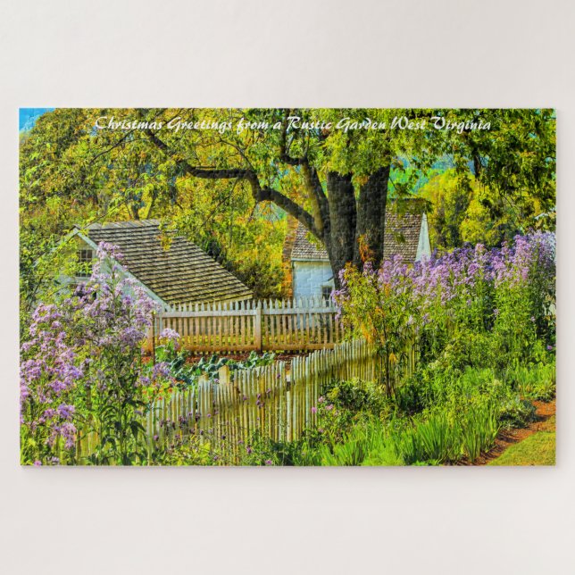 Puzzle Rustic Garden West Virginia.Saludos de Navidad (Horizontal)