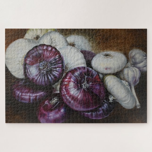 Puzzle Rustic Garlic and Onion Still Life – Fine Art (Horizontal)