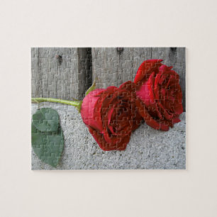Puzzle Rústicas rosas rojas
