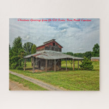 Rústico Barn Carolina del Norte. Saludos de Navida