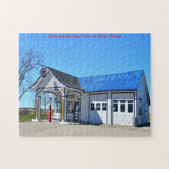 Puzzle Ruta 66 de Odell Illinois. Saludos de Navidad (Horizontal)