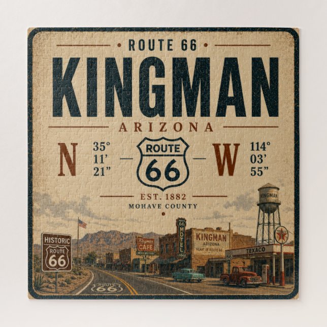 Puzzle Ruta 66 Kingman Arizona Letrero Antiguo (Vertical)
