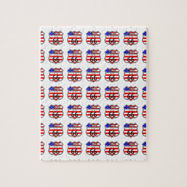 Puzzle Ruta 66 Rótulo De Autopista Con Bandera (Vertical)