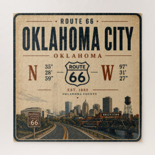Puzzle Ruta Oklahoma Ciudad 66 Coordenadas Viaje por carr