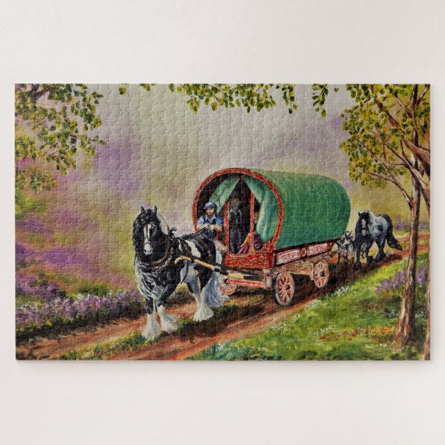 Puzzle Ruta soleada e irlandesa con el gitano Vanner Vard (Horizontal)