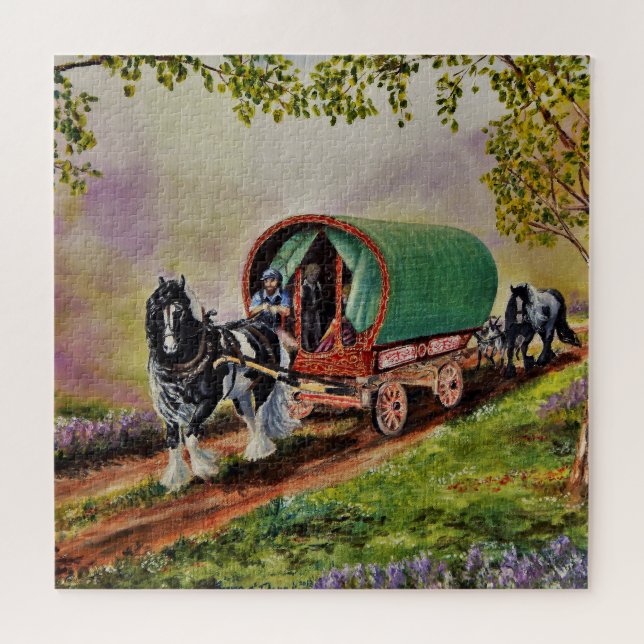 Puzzle Ruta soleada e irlandesa con el gitano Vanner Vard (Horizontal)