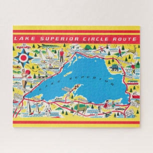 Puzzle Ruta Superior del Lago Colorido Vintage