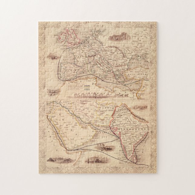 Puzzle Ruta terrestre a la India (Vertical)