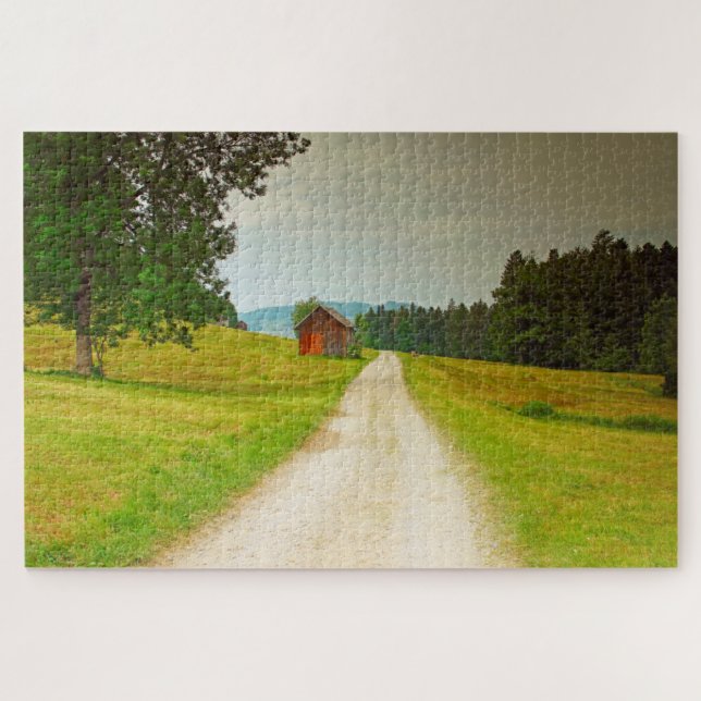 Puzzle Ruta y cabaña de madera de Austria (Horizontal)