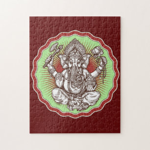 Puzzle Sabiduría Ganapati India Hindú Lord Ganesha Elep