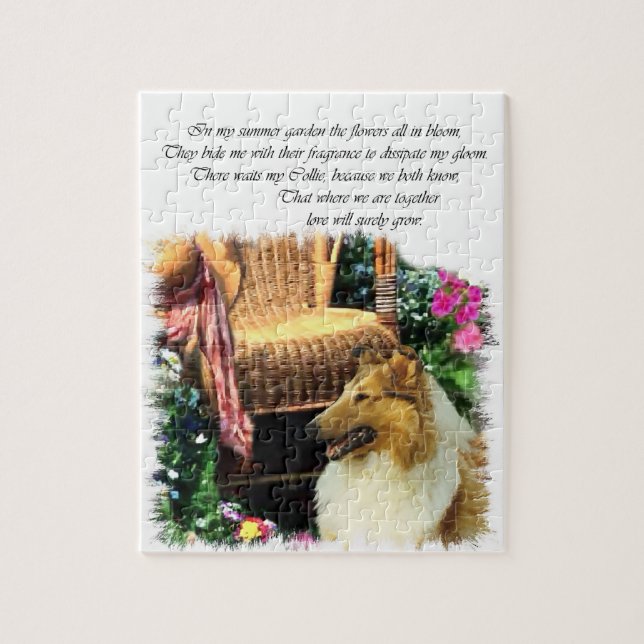 Puzzle Sable Rough Collie Donde Crece El Amor (Vertical)