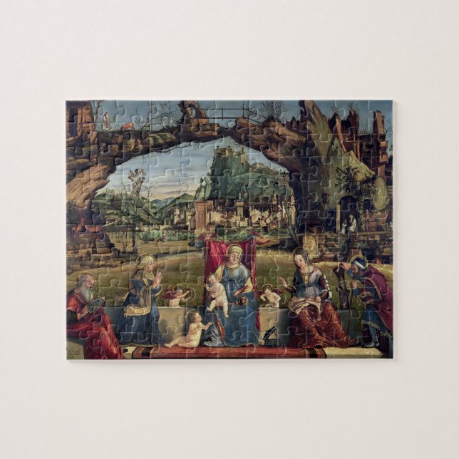 Puzzle Sacros Conversazione, c.1500 (aceite en el panel) (Horizontal)