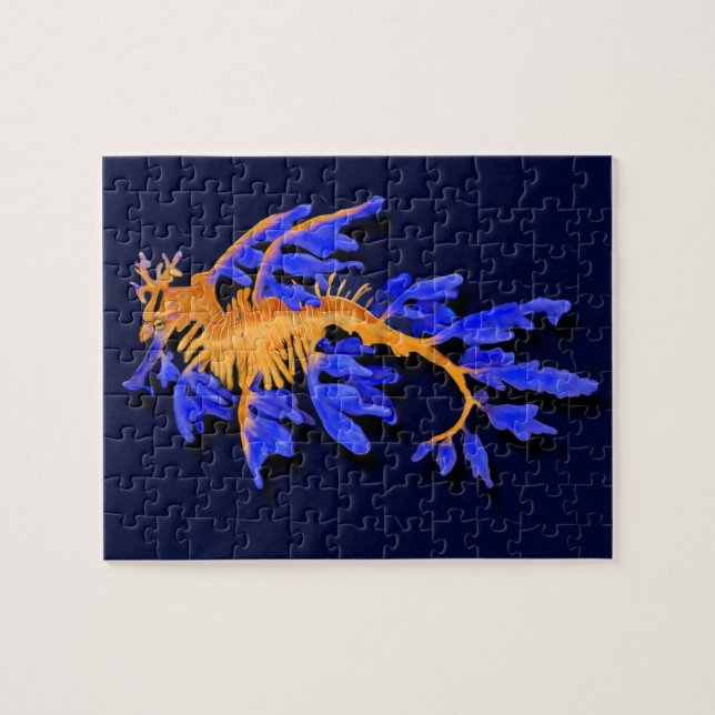 Puzzle Sadragón dorado y azul ilustrado (Horizontal)