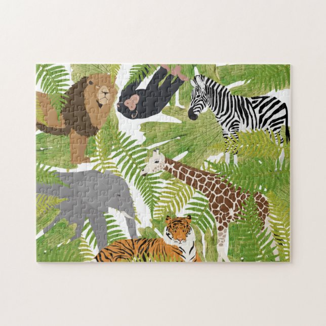 Puzzle Safari Boy, animales de la jungla | CHICA (Horizontal)