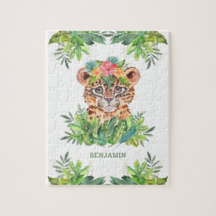 Puzzle Safari de la jungla tropical Leopardo lindo nombre