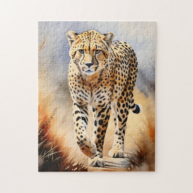 Puzzle Safari Watercolor Cheetah Naturaleza (Vertical)