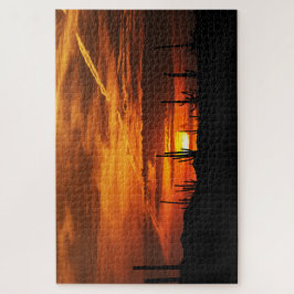 Puzzle Saguaros escénicos al atardecer