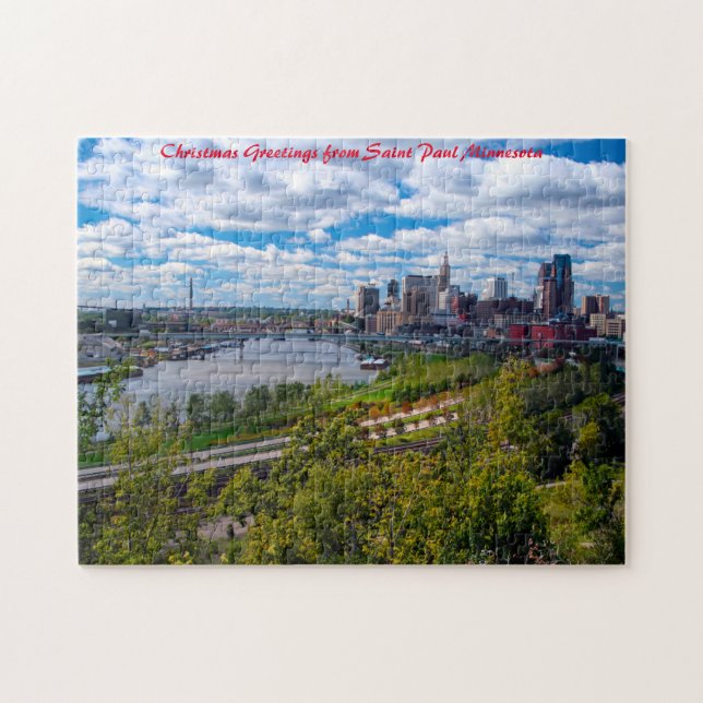 Puzzle Saint Paul Minnesota. Felicitaciones de Navidad (Horizontal)