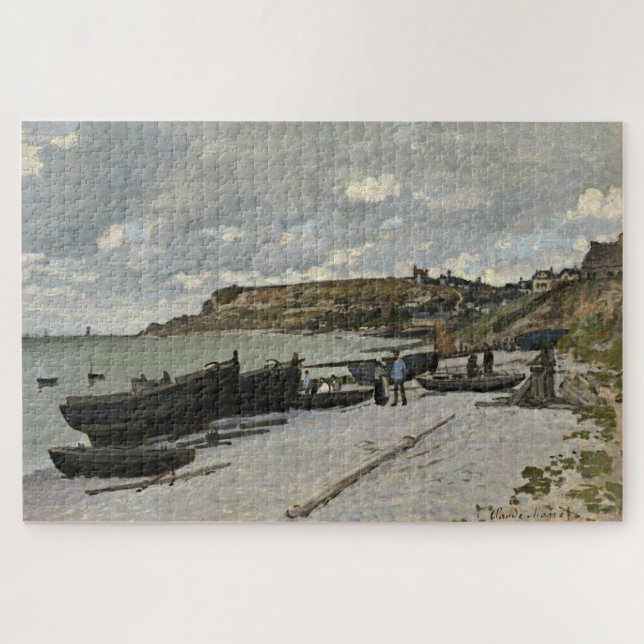 Puzzle Sainte-Adresse by Monet - Boats Sea Cloudy Sky (Horizontal)