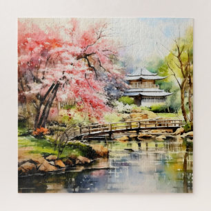 Puzzle Sakura en el jardín japonés