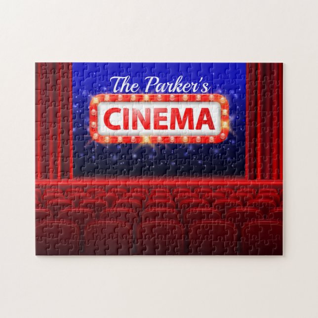 Puzzle Sala familiar de cine personalizada  (Horizontal)