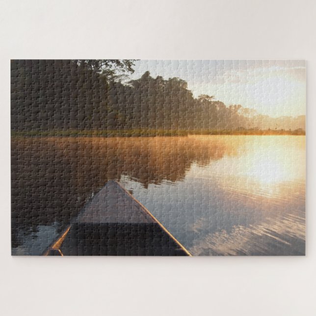 Puzzle Salida del sol de la selva tropical del Amazonas (Horizontal)