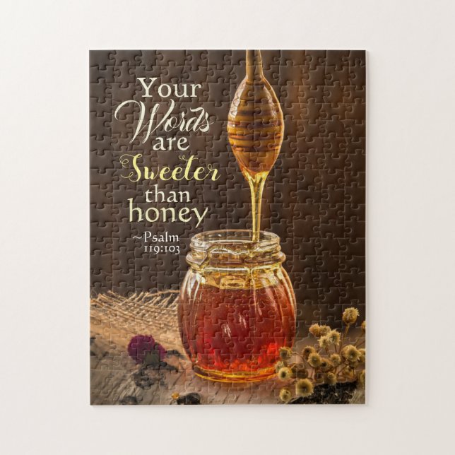 Puzzle Salmo 119:103 Tus palabras son más dulces que la m (Vertical)