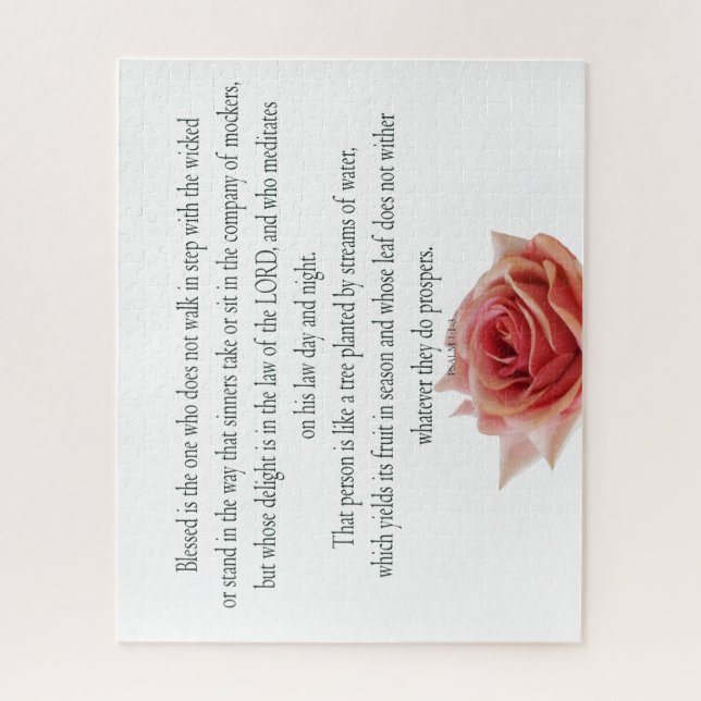 Puzzle Salmo 1 Arte de escritura - Bendito y Justo (Vertical)