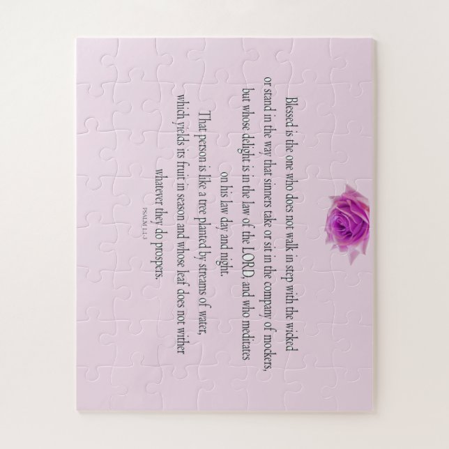 Puzzle Salmo 1, Bendiciones que una no, Flor rosa (Vertical)