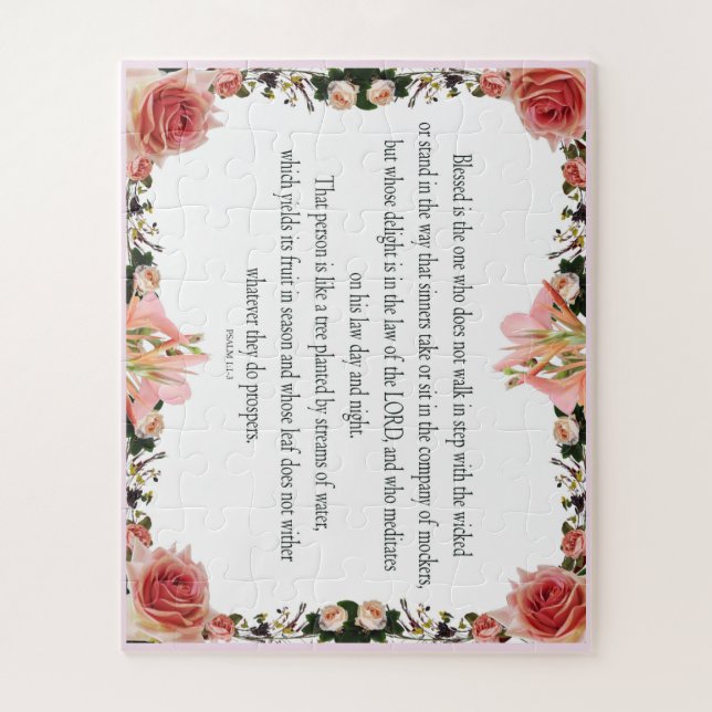 Puzzle Salmo 1, Día de la Ley y Noche, arroja su fruta, (Vertical)