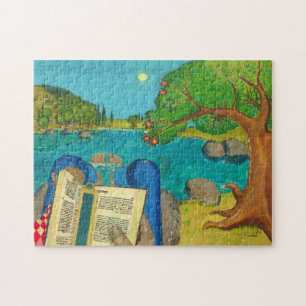 Puzzle Salmo 1 en pinturas cristianas judías de la biblia