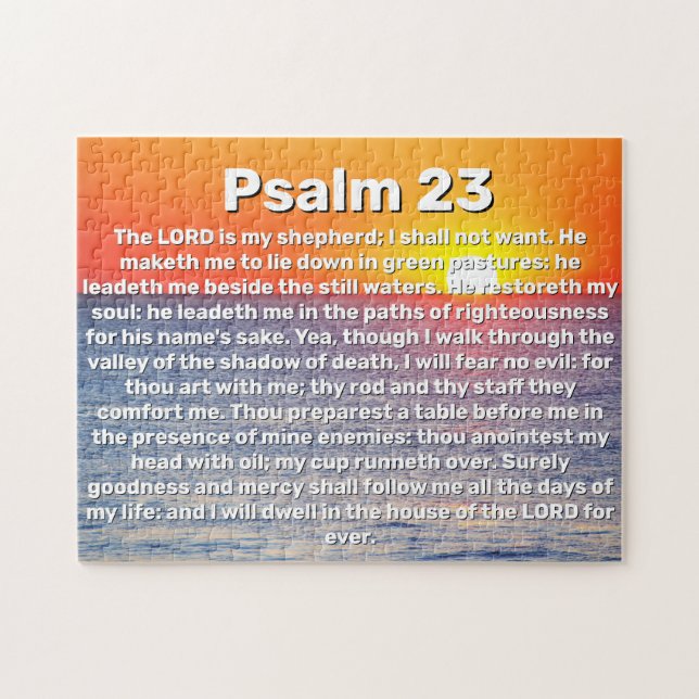 Puzzle Salmo 23 Biblia del Océano Rojo Sunset Verse (Horizontal)