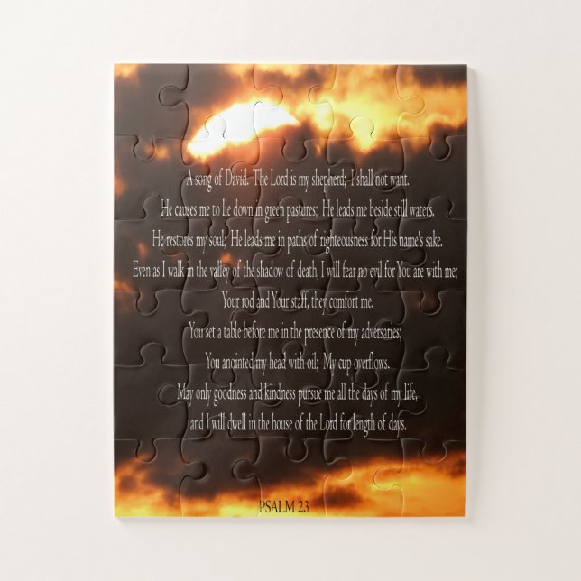 Puzzle Salmo 23, cielo de fuego, piezas sobredimensionada (Vertical)
