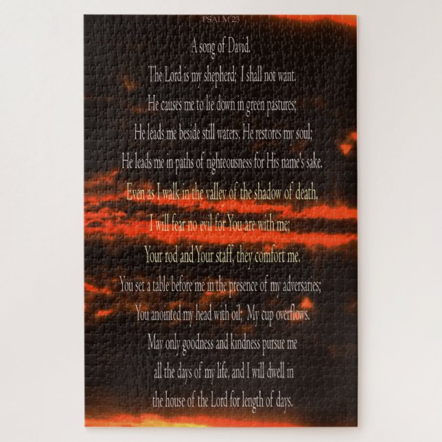 Puzzle Salmo 23, cielo rojo oscuro, 1014 pcs, rompecabeza (Vertical)