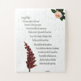 Puzzle Salmo 23, verde floral, piezas sobredimensionadas 