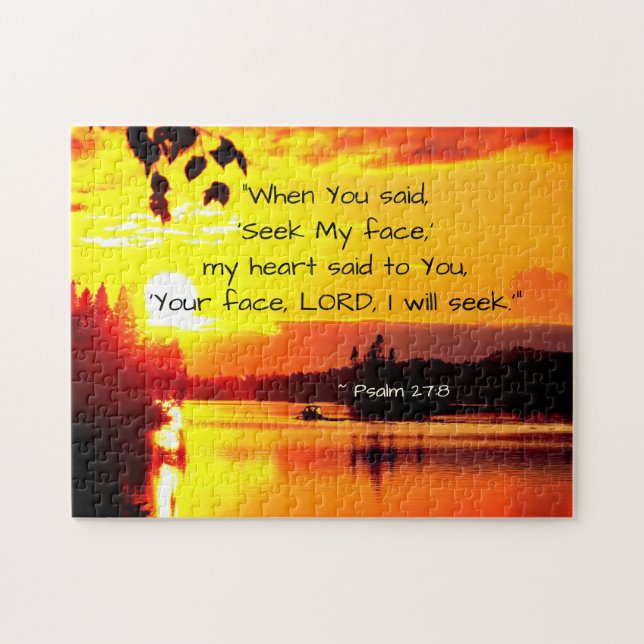 Puzzle Salmo 27:8 Tu cara SEÑOR Buscaré la Biblia (Horizontal)