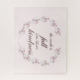 Puzzle Salmo 33 Escritura Floral Wreath Art