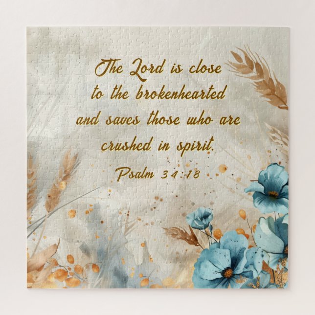 Puzzle Salmo 34:18 El Señor está cerca de la Biblia de co (Vertical)