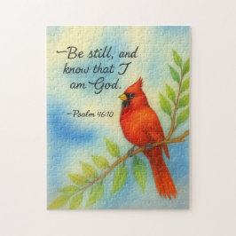 Puzzle Salmo 46:10 Estate Quieto Cardenal Rojo Escritura 