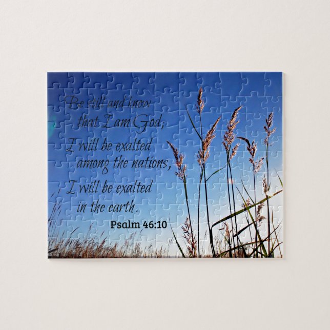 Puzzle Salmo 46:10 Estén quietos y sepan que soy Dios (Horizontal)