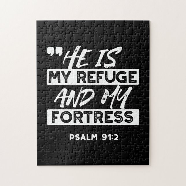 Puzzle Salmo 91:2 - Mi refugio y mi fortaleza cristiana (Vertical)