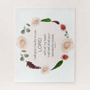 Puzzle Salmo 9:1, Biblia Verse